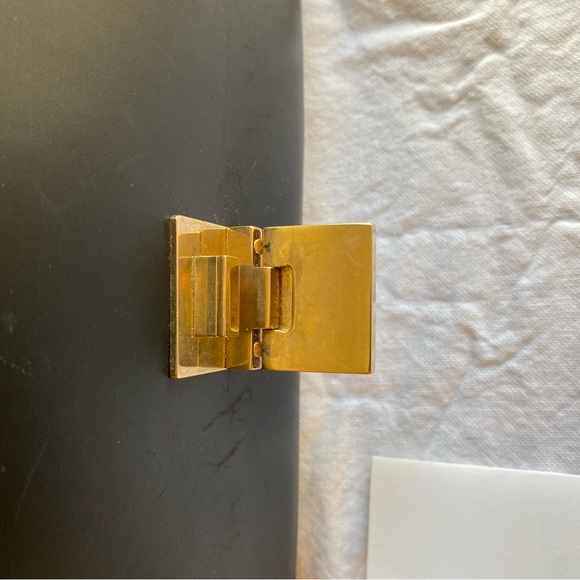 Celine trapeze bag. Bright blue suede and black leather - Picture 6 of 11